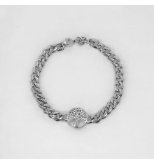 Celtic Tree of Life Steel Cuban Chain Bracelet