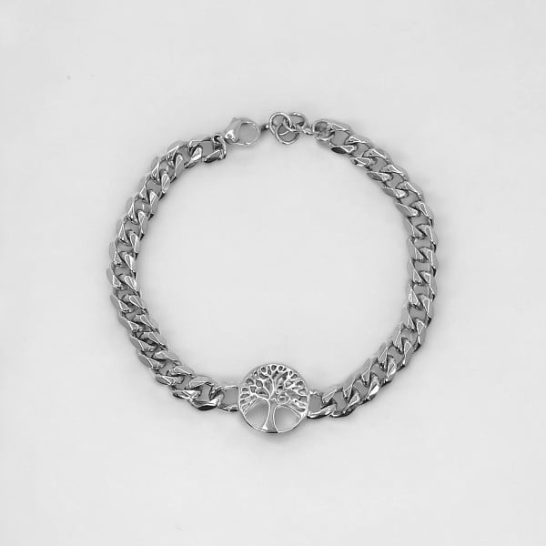 Bracelet homme chaine acier arbre de vie