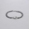 Bracelet Chaîne Cubaine Acier Gouvernail Marin (Dupliqué)