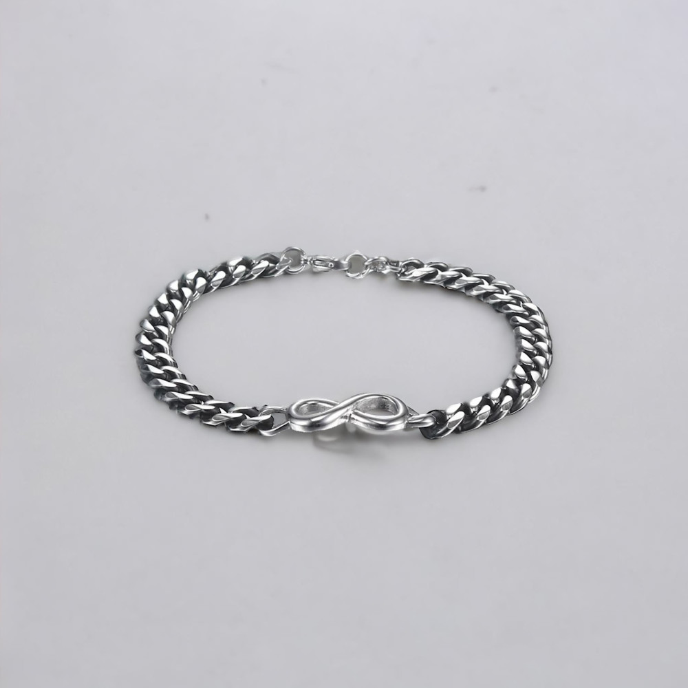 Bracelet Chaîne Cubaine Acier Gouvernail Marin (Dupliqué)