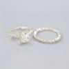 Bague de fiançailles femme double anneau argent zirconium ovale 3 couleurs (Dupliqué)