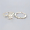 Bague de fiançailles femme double anneau argent zirconium ovale 3 couleurs (Dupliqué)