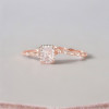rose Bague de fiançailles femme double anneau argent zirconium ovale 3 couleurs (Dupliqué)