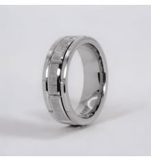 Men's customizable cog groove tungsten ring