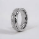 Men's customizable cog groove tungsten ring