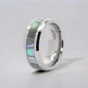 6mm Bague mariage personnalisee homme tungstene nacre abalone