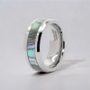 6mm Bague mariage personnalisee homme tungstene nacre abalone