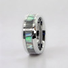 6mm Bague mariage personnalisee homme tungstene nacre abalone