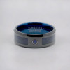 Vert Bague alliance anneau fibre bleue tungstene zirconium personnalisable