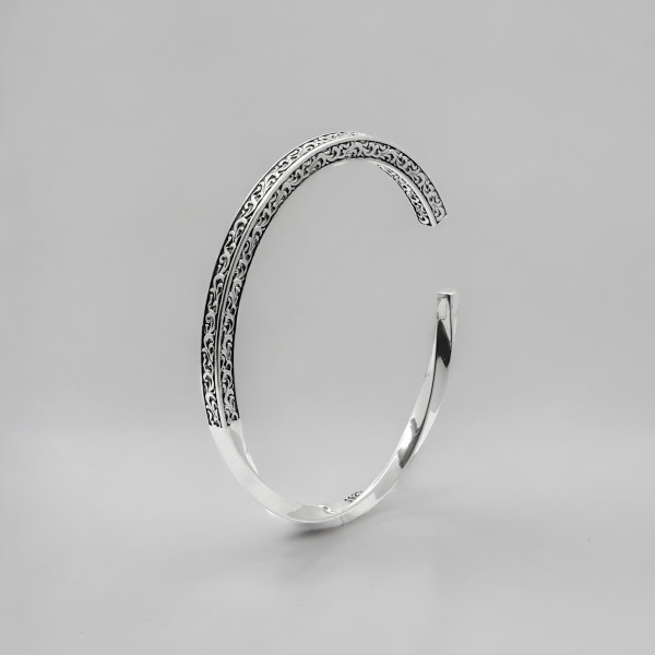 Massief zilveren Keltische Viking Bangle armband voor mannen en vrouwen
