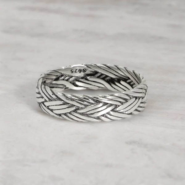 Bague En Argent Massif - Modèle Dôme Ajouré - Taille 63 - Occasion