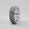 Men's ring with snake scale ring, oxidized finish