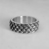 Men's ring with snake scale ring, oxidized finish