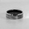 Bague homme anneau noir tungstene motif celtique personnalisable