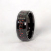 Anillo de boda personalizado de fibra de carbono de cerámica negra