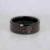 Anillo de boda personalizado de fibra de carbono de cerámica negra
