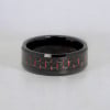 Bague mariage personnalisee ceramique noir fibre de carbone