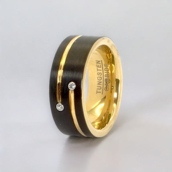 Alianza de hombre con ranura de tungsteno personalizable
