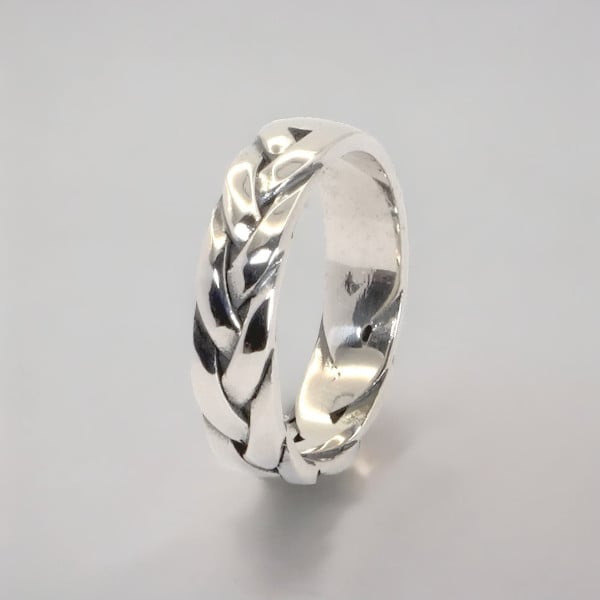 Men's silver braid ring