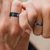 Personalized multicolor opal tungsten alliance ring for men and women