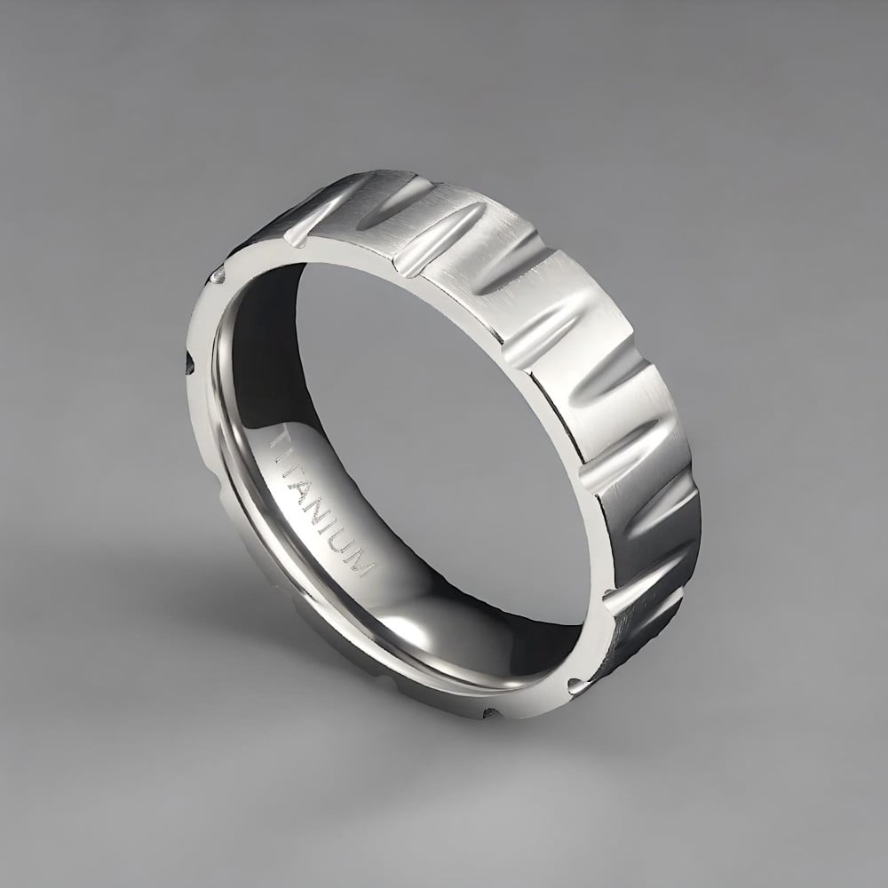 Bague Titane Alliance 6mm Brossée Rainurée Personnalisable