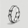 Bague Titane Alliance Élégante Zircons Personnalisable