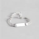 Bracelet Gourmette Enfant Acier Plaque Gravable Ajustable