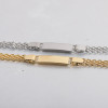 Bracelet Gourmette Enfant Acier Plaque Gravable Ajustable