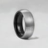 Bague personnalisee dome tungstene homme noir brosse