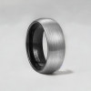 Bague personnalisee dome tungstene homme noir brosse