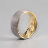 Bague personnalisee dome tungstene homme noir brosse
