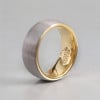 Bague personnalisee dome tungstene homme noir brosse