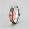 Bague personnalisee homme anneau tungstene bois nacre a graver