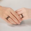 Bague personnalisee alliance tungstene brosse rainure