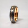 6mm Bague personnalisee alliance tungstene brosse rainure