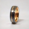 Personalized tungsten wedding ring brush groove
