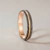 4mm Bague personnalisee alliance tungstene brosse rainure