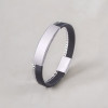 Bracelet personnalisable homme gourmette acier inox et cuir
