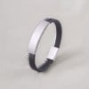 Bracelet personnalisable homme gourmette acier inox et cuir
