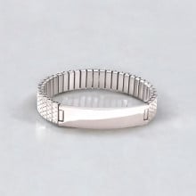 Pulsera de hombre personalizada con bordillo de acero elástico para grabar