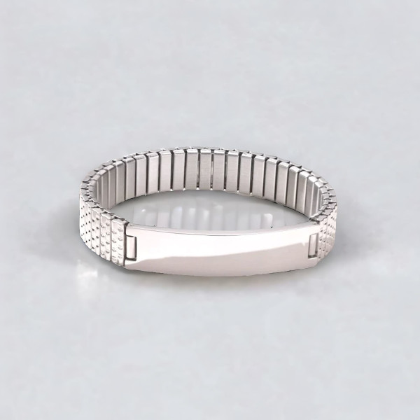 Men's Elastic Stainless Steel ID Custom Bracelet