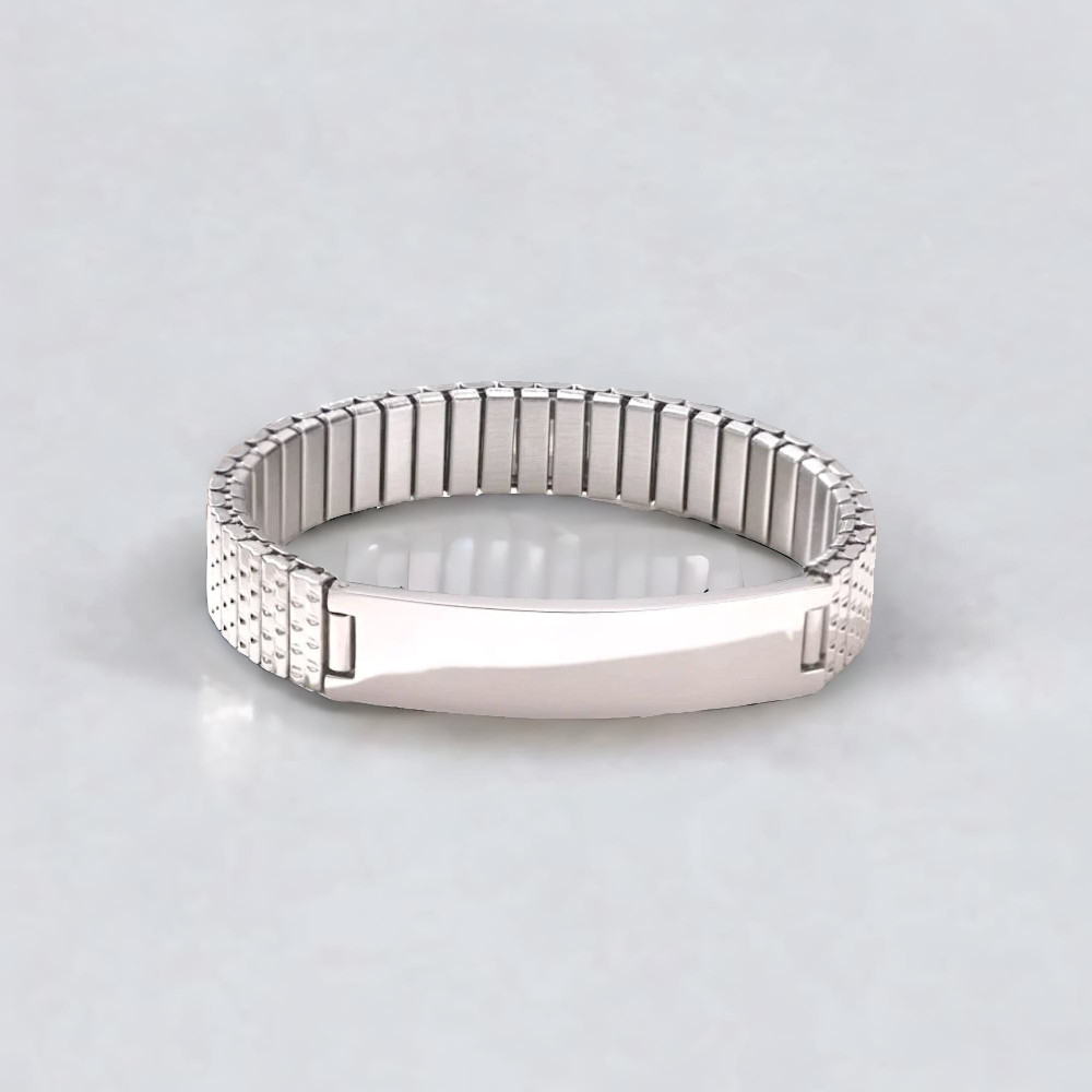Men's Elastic Stainless Steel ID Custom Bracelet