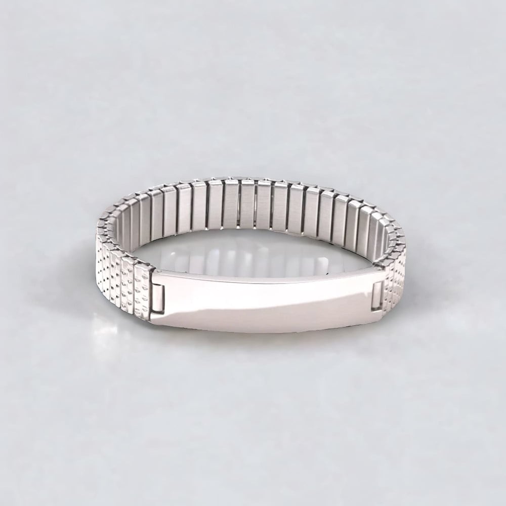 Pulsera de hombre personalizada con bordillo de acero elástico para grabar