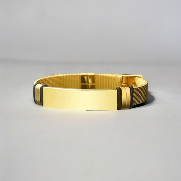 Bracelet personnalise gourmette acier gravure personnalise reglable