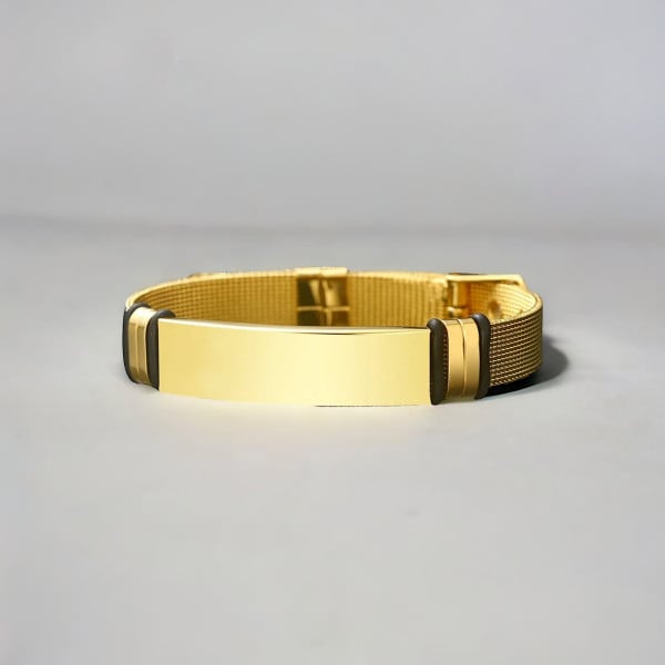 Bracelet personnalise gourmette acier gravure personnalise reglable