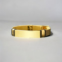 dore Bracelet personnalise gourmette acier gravure personnalise reglable