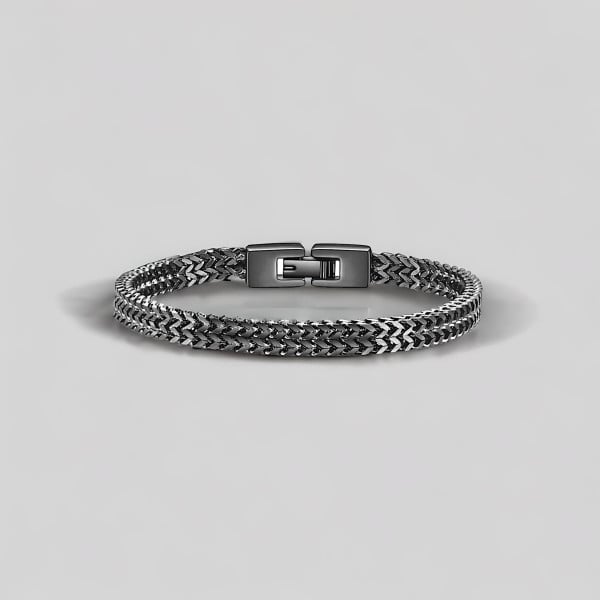 Pulsera de Hombre Cadena de Acero Chapada en Negro
