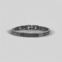Men's Black-Plated Steel Chain Link Bracelet
