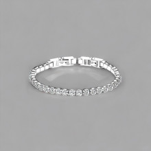Women's Steel Bracelet Set with Zirconium Adjustable Clasp
