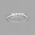 Bracelet femme acier serti zirconium fermoir ajustable